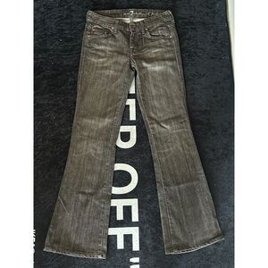 7 For All Mankind A Pocket Low Rise Flare Jeans Size 25 Dark Grey Y2K
